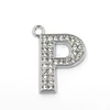 Attractive crystal initial letter pendant/ factory supply slide letter charms