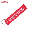 Red Motorcycle Key Holder Chains Lane Splitter Key Chain Jewelry Embroidery Key Tag Aviation Gift llavero Key Ring Men