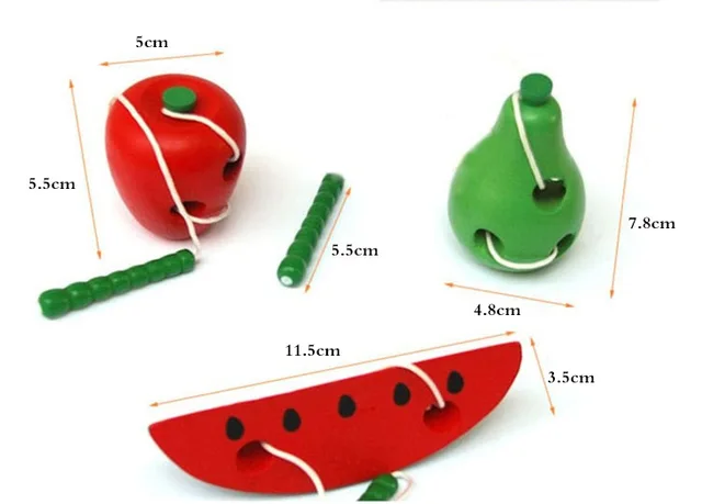 Brinquedos educativos infantis, brinquedo de madeira divertido com minhoca  comendo frutas maçã pera aprendizagem precoce ajuda brinquedo de presente  para bebês - AliExpress