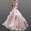 Latest Design Pink Wedding Dress Strapless Sash Layer Skirt Pakistani Bridal Dresses