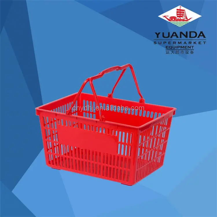 shopping plastic basket chrome handle
