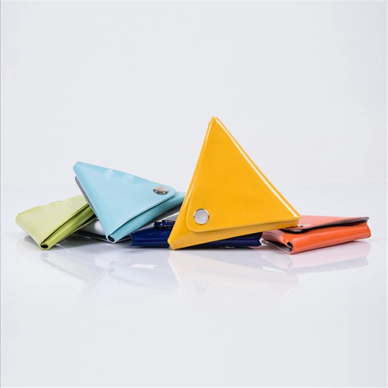 Oempromo custom mini triangle pvc coin pouch purse