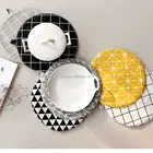 Factory direct sale cotton linen fabric round dining table mat heat resistant bowel plate table cup pot mat