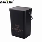 China houseware supplier B1026-2 plastic 12L capacity square garbage waste bins with handle