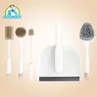 BOOMJOY home and kitchen cleaning brush set six pieces brushes and dustpan set.