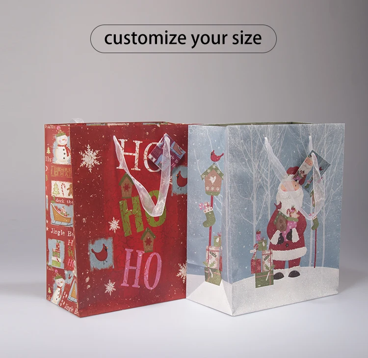 free sample christmas pattern gift shopping bag paper gift bags