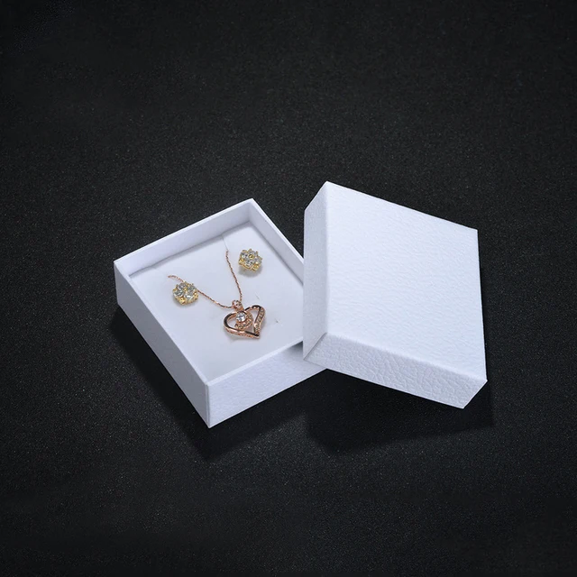 luxury cardboard paper packaging unique white small jewelry gift