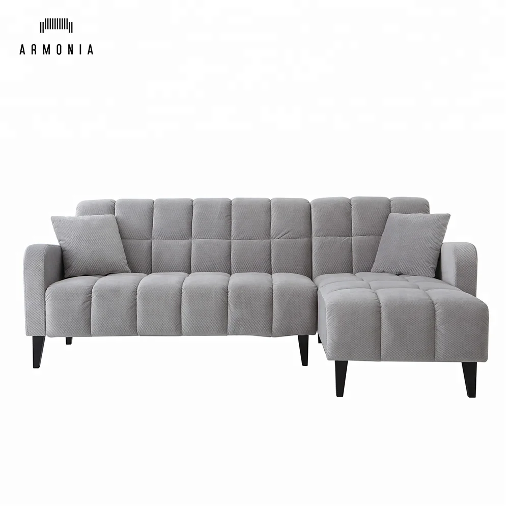 L Type Big Chaise Long Blue Simple Living Room Sectional Sofa Set