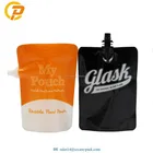Biodegradable aluminum foil cosmetic plastic stand up bag drink liquid spout pouch