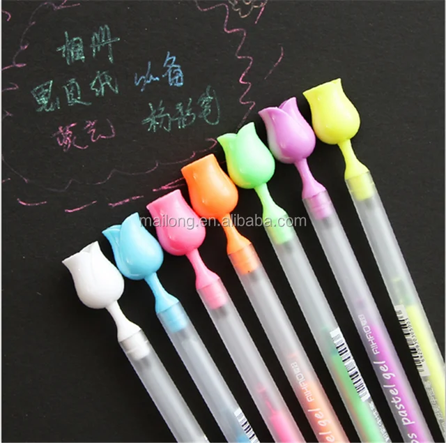 south korea stationery dazzle colour rose fluorescent pen flower