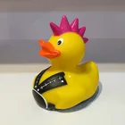Custom rock style yellow rubber bath duck