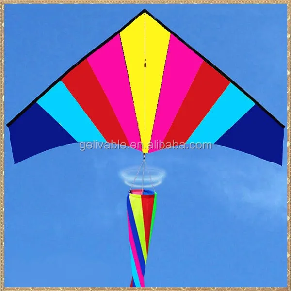 chinese flying new style rainbow kite with windsock tail