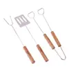 3pcs / Set Stainless Steel BBQ Grill Tools Set BBQ Pincers Fork Spatula Utensil Chrome Tools for BBQ