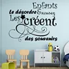 FQ1017 French the Children Create Memories Vinyl Wall Sticker DIY Kids Wall Quotes Flowers Mural Art