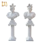 Home decorative life size white marble bust statue