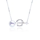 0625-8 silver chain freshwater pearl pendant necklace jamaica italian jewelry pearl korean pearls jewellery bangkok designs