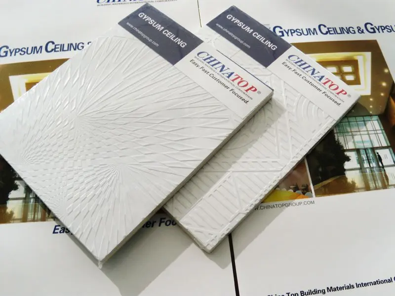 Pvc Coated Gypsum Ceiling Panels Decorative Acoustic Gypsum