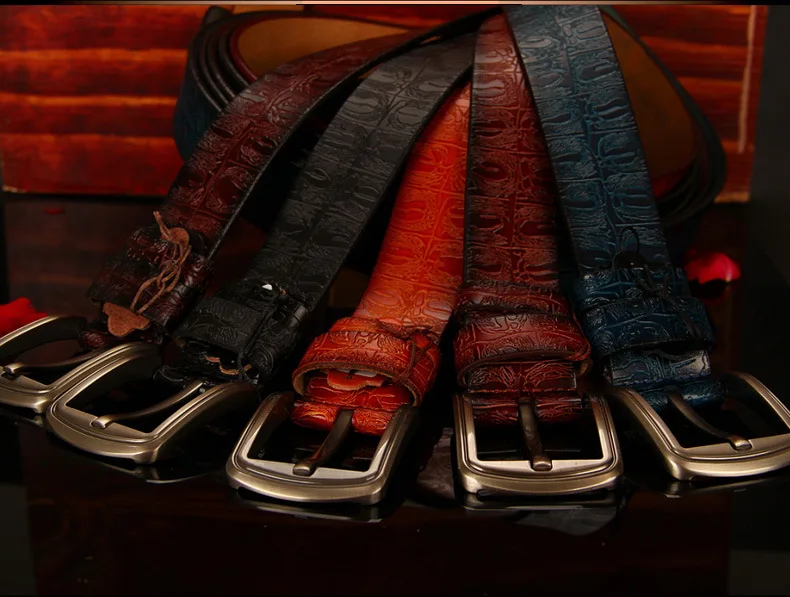 ranger belt HREECOW Designer Belts Men High Quality Male Belt Genuine Leather Strap Luxury Famous Brand Crocodile Pin Buckle Ceinture Homme mens red belt