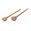 American popular style long handle acacia wood serving utensil set for kitchen with custom design
