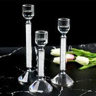 European Style Hand Blown Clear Long-stemmed Candle Holder/Candlestick