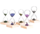 OEM Production Beech Wood Base Magnetic Colourful Sand Timer Hourglass