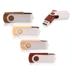 Custom Logo Swivel Wooden USB 2.0 Flash Pen Drive 4GB 8GB 16GB