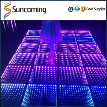 3d Infinite Effect Rgb Low Rental Cost Lighted Led Dance Floor For