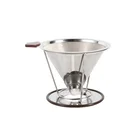 Reusable Stainless Steel Coffee Filter Baskets 3-4 Cups Cone Funnel