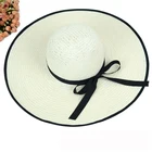 New style ladies custom woven paper sun straw floppy hat