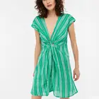 2019 fashion desgin beautifully lightweight knot longline cotton kaftan neckline women dress