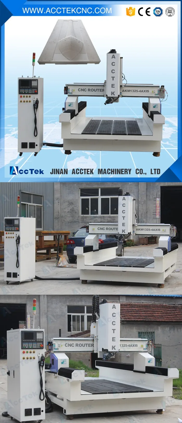 Factory direct sale good 1325 cnc router 4 axis woodworking engraving machine
