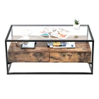 China Wholesale Furniture Top large glass and metal coffee table/ Glass Coffee Table With Metal Legs