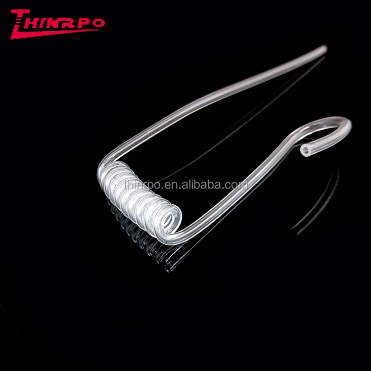 Clear Pvc Acoustic Tube With Mushroom Eartip Coil Acoustic Tube For