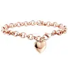 Besteel Stainless Steel Chain Link Bracelets for Women with Finish Heart Charm Bracelet