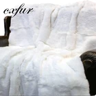CX-D-43 Skillful Manufacture Rex Rabbit Real White Fur Blanket