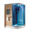 Indoor solid wood finlandais infrarouge sauna steamsteam shower 1 person
