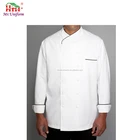 Chain Store OEM Uniform Chef Coat Jacket with Black Piping