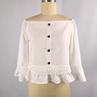 Casual Off Shoulder tops Button women crop tops fashion tops women