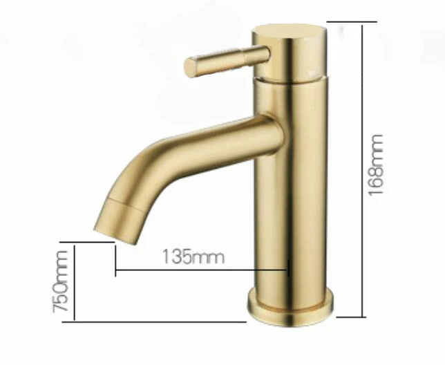 Stainless Steel Brushed Gold Bathroom Faucet Mixer Basin Tap