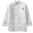 Custom OEM Chef Cook Long Sleeves Uniform White Color Fashion Style Custom Restaurant Coat