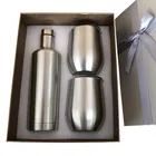 9 Oz Cup Tumbler Black 9 Oz Stainless Steel Wine Cup Vacuum Insulated Wine Tumbler Set With 1 Bottle 2 Mug