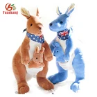 Custom Christmas Yellow Blue Baby Plush Stuffed Kangaroo Toy