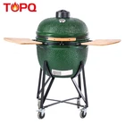 Topq Outdoor Cooking Used Multi Duty Green Pizza Oven Ceramic Kamado Bbq Grill
