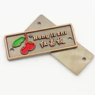 Classic Rectangle Antique Brass Custom Logo Name Metal Label Tag for Clothes