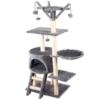 high quality large wooden scratch climbing tower fashion diy deluxe foldable luxury sisal pet products cat tree