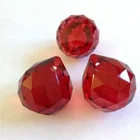Red 15mm cut-faceted crystal chandelier ball lamp parts for ,X-MAS wedding& fengshui products decoration
