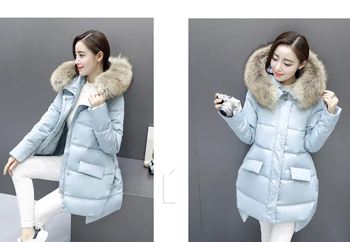 W.Jacinthe White Duck Down Jacket Zipper Hooded Cloak Styple Winter Jacket Korea Causal Women Clothes Black Pink Grey Sky Blue (16)