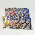 Multicolor adjustable safety nylon pet cat harness and leash