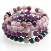 Round Natural Amethyst Stone Bracelet, Bead bracelet for women girl