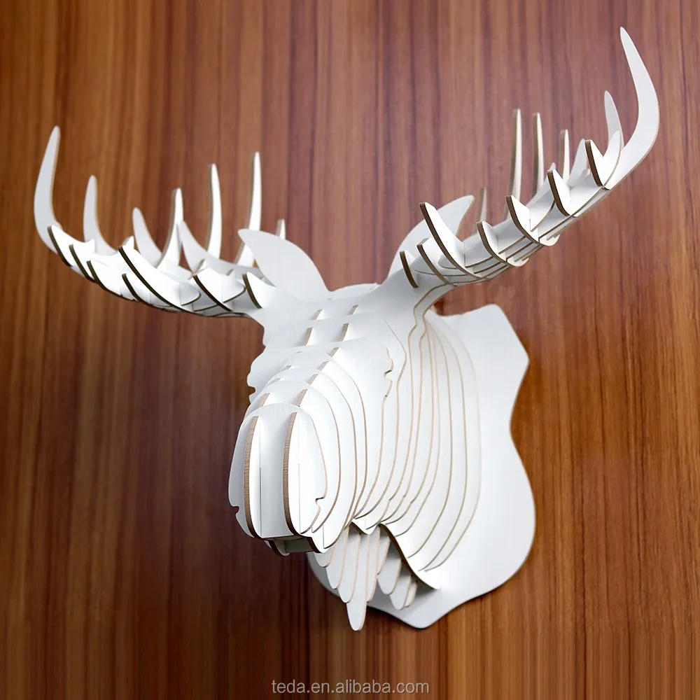 DIY 3D Wood Animal Head Assembly Puzzle Art Model Toy Home Decor,horse
